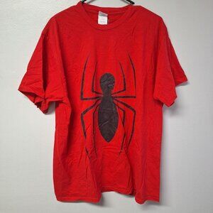 Marvel Spiderman Tee Shirt Red Black Mens XL‎ Super Hero Short Sleeve